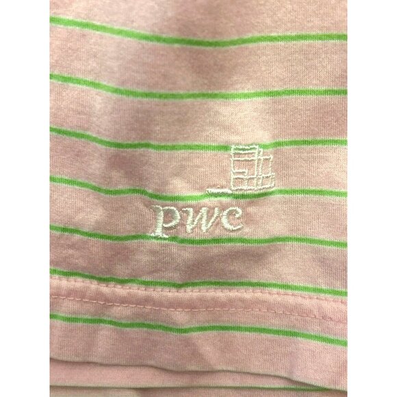 Peter Millar Men's Pink Green Cotton Polo Shirt Prince Williams Club XL Golf - Picture 5 of 5